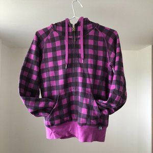 TNA Purple Checkered Zip-Up Hoodie